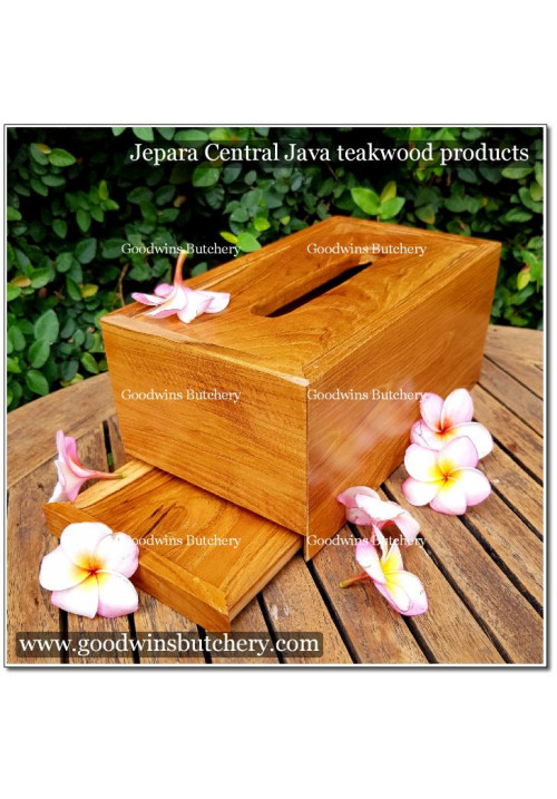 Jepara teakwood TISSUE HOLDER BOX tempat tissue kayu jati 25x14x11.5cm +/- 1kg